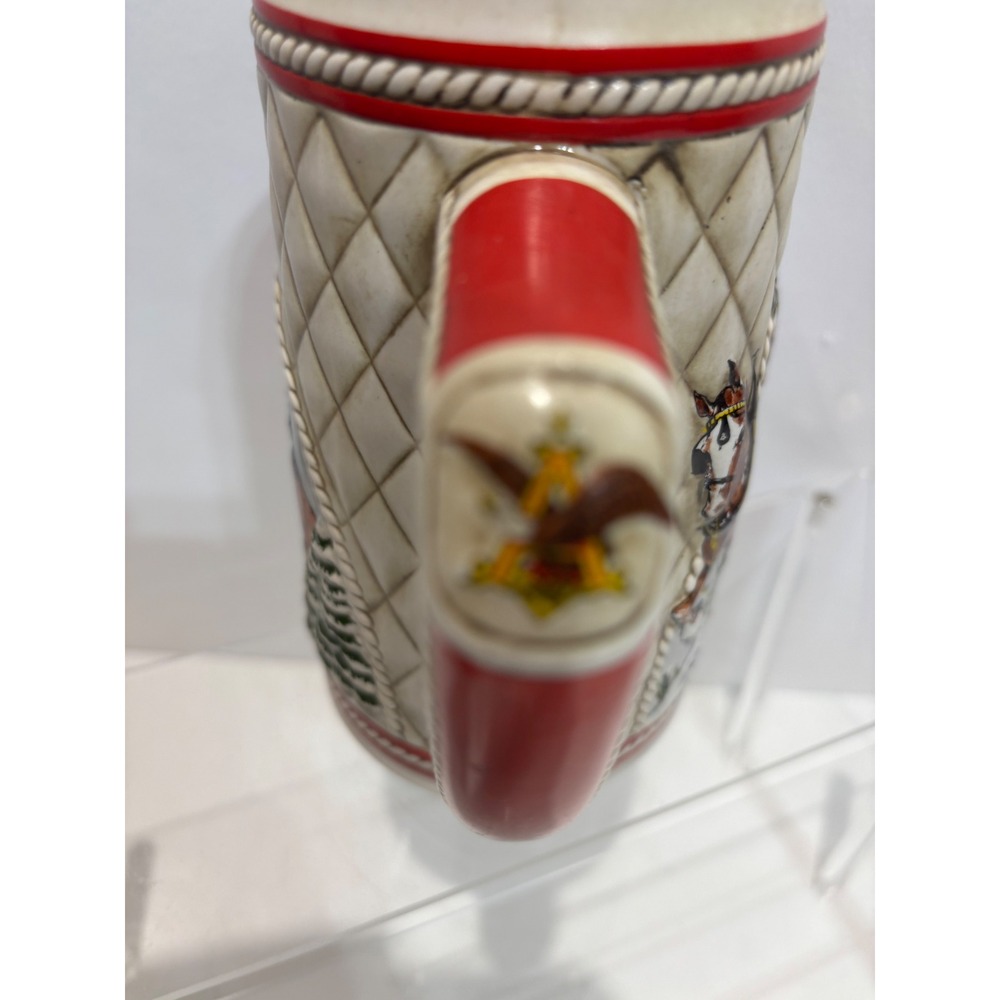 VTG Budweiser Holiday Stein 1985 Limited Edition Clydesdales Mug Multi-Color - Picture 7 of 11